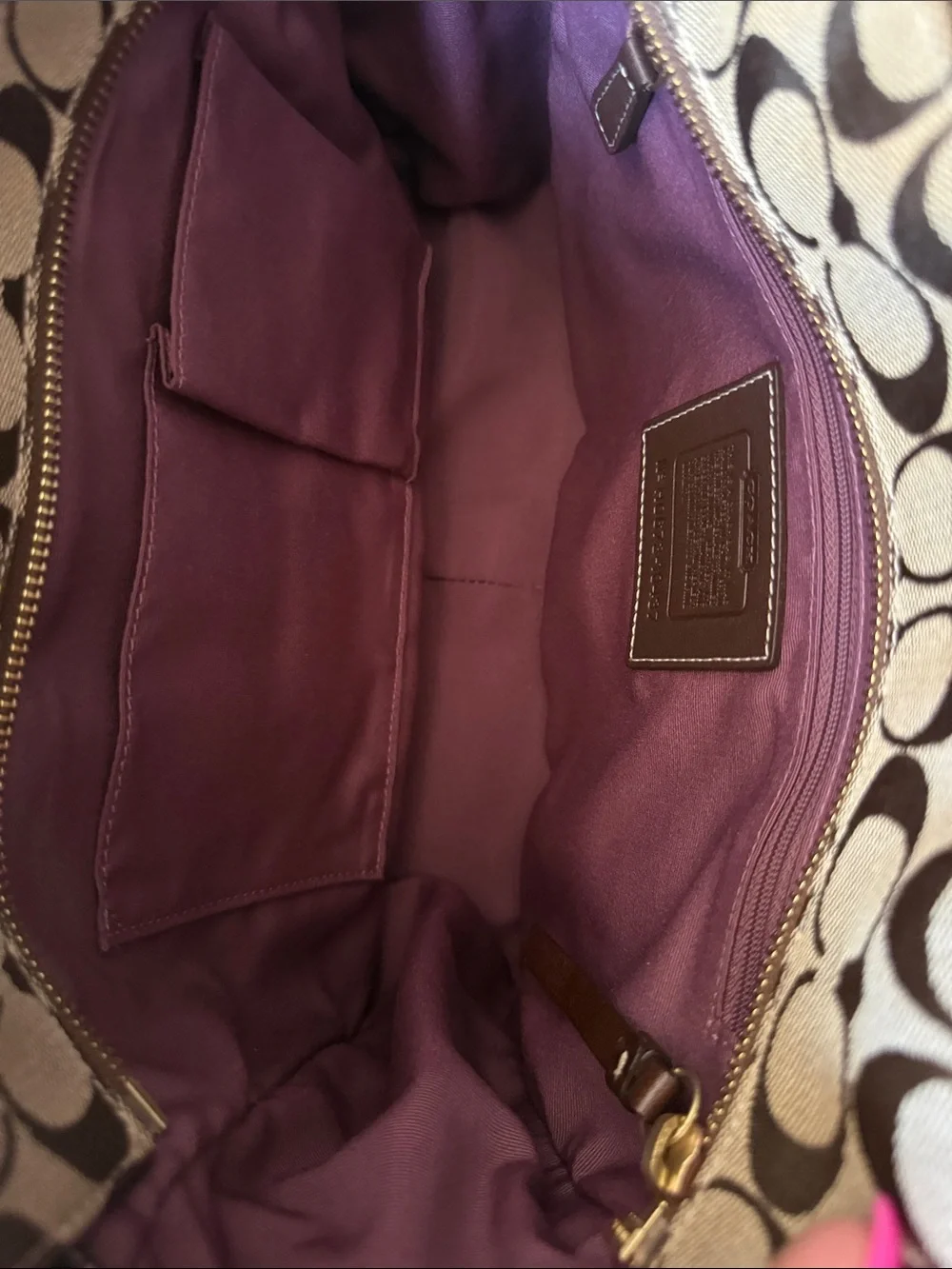 Coach Patchwork Tote in Brown, Pink, Gold, Tan & Cream - Picture 3 of 8